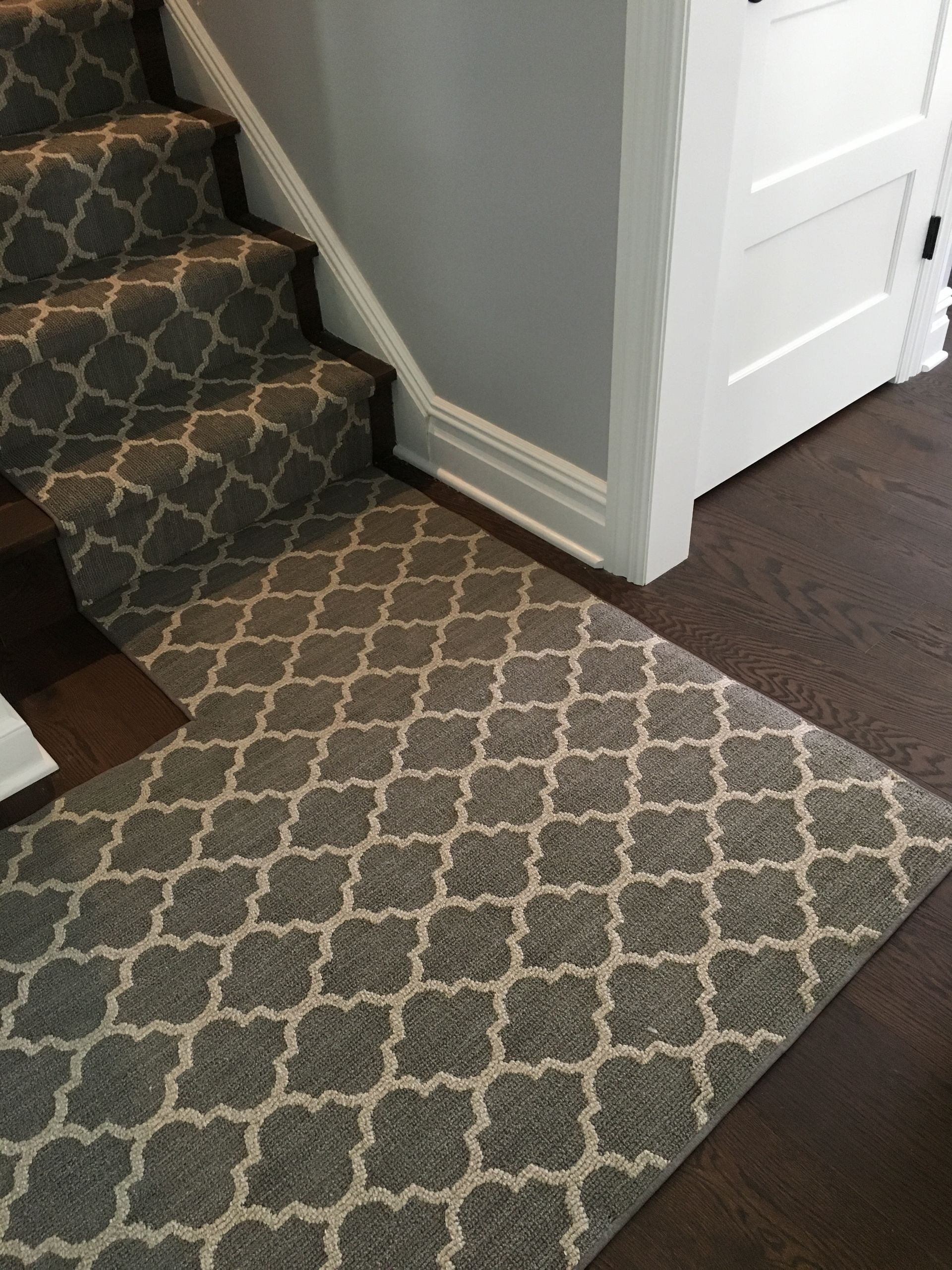 Stair runner -custom carpet and wall to wall hall installation