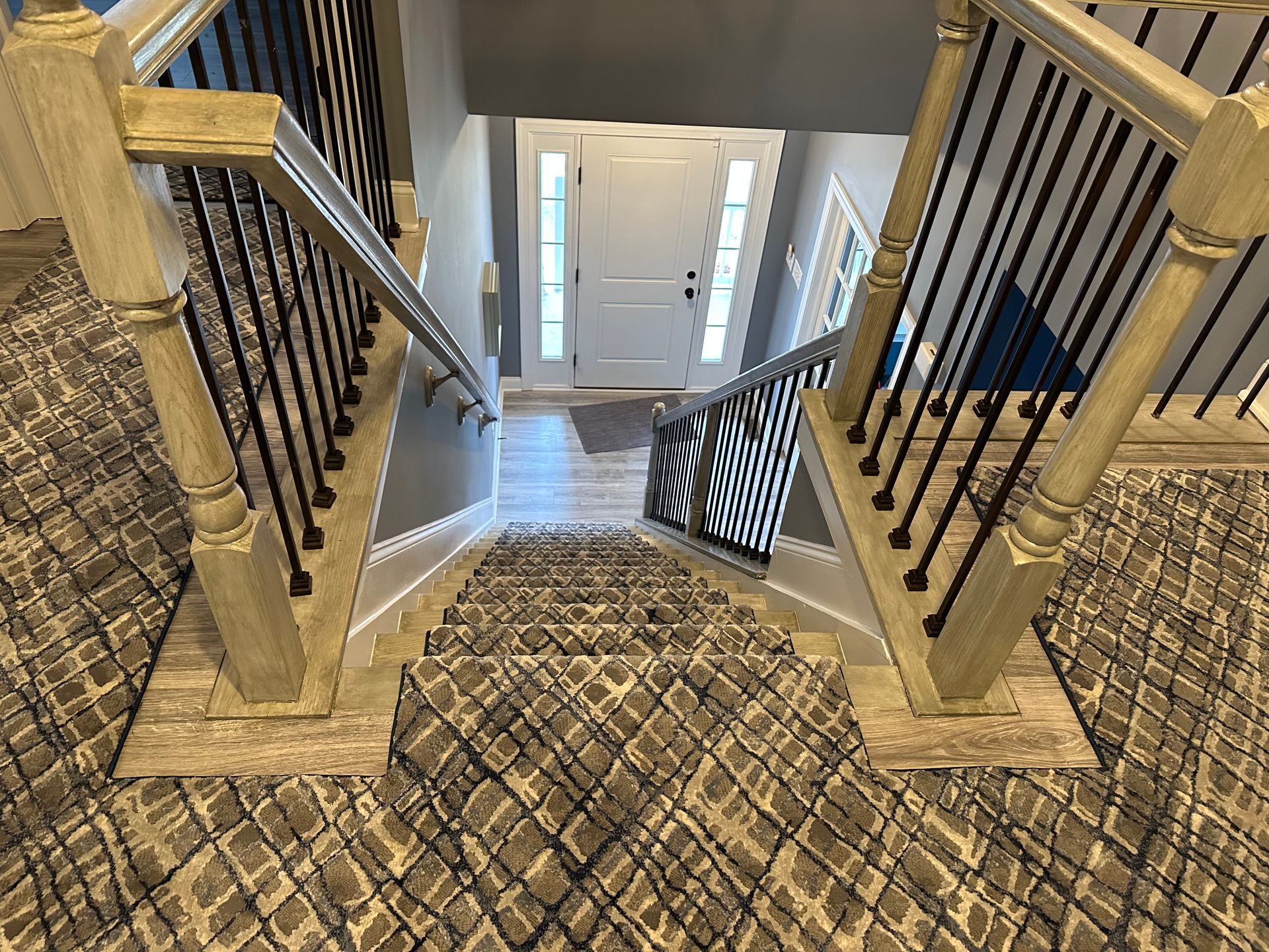 Custom carpet stair and hall runner