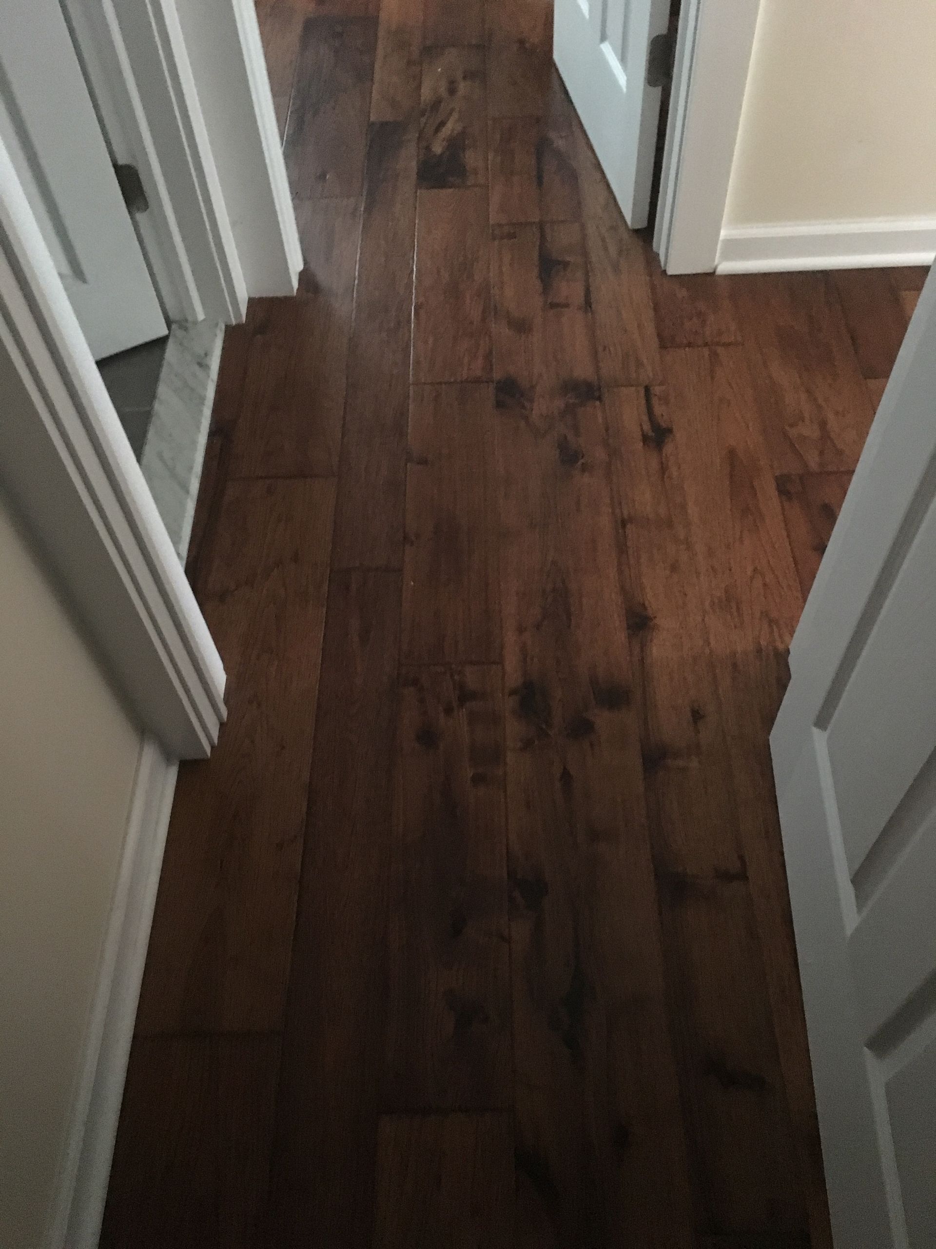 Hardwood flooring installed