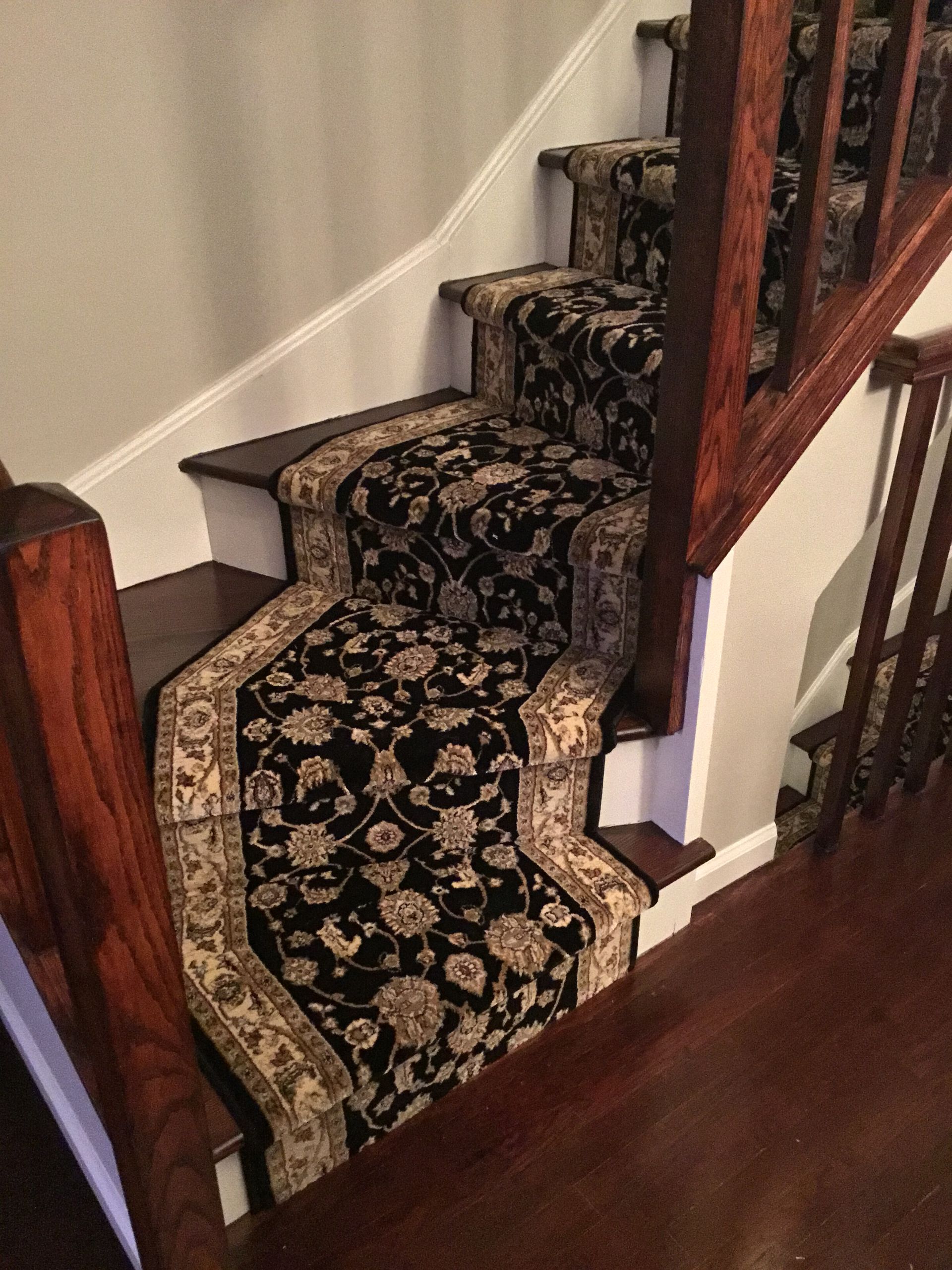 Stair runner -custom carpet and wall to wall hall installation