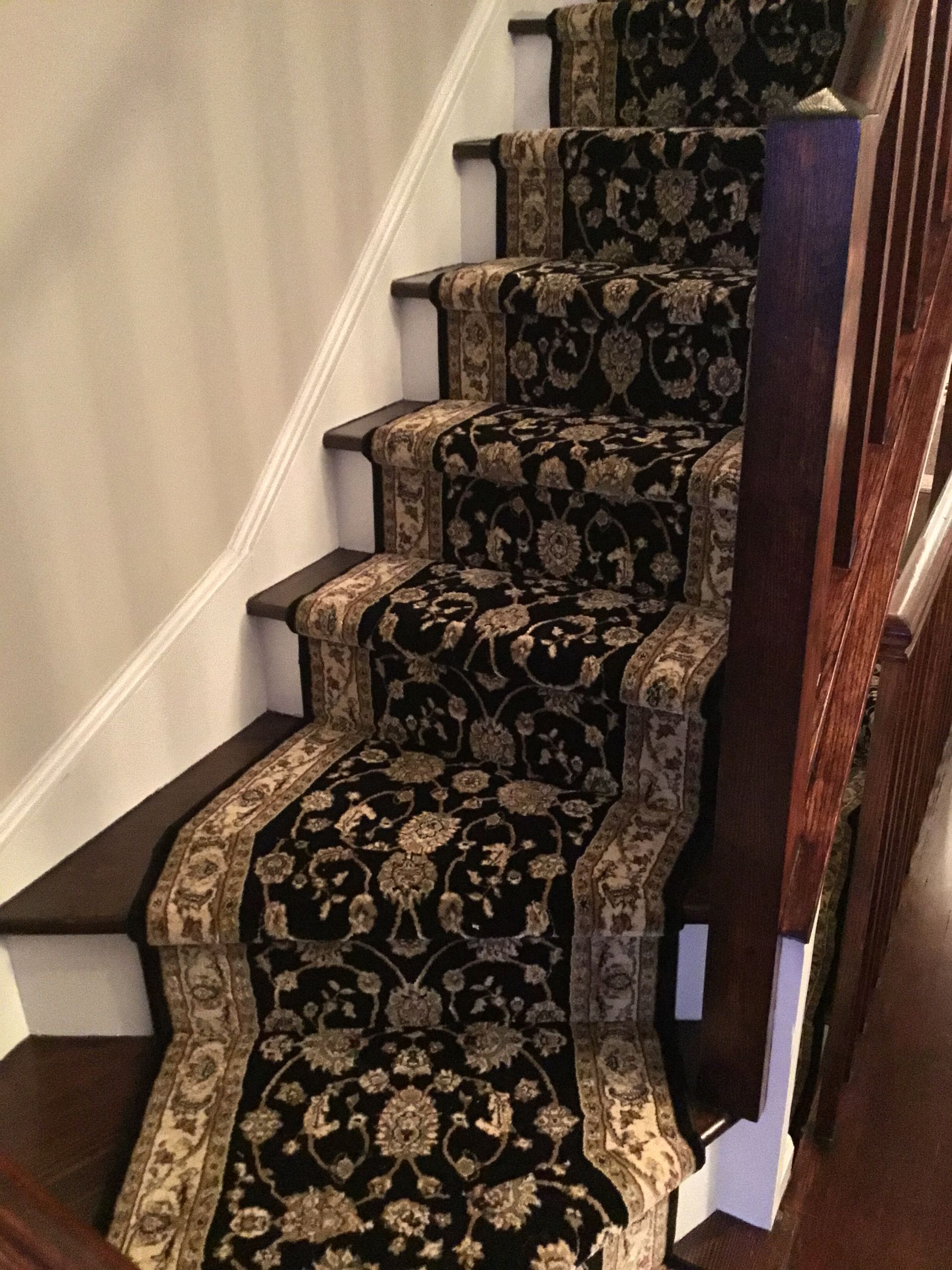 Stair runner -custom carpet and wall to wall hall installation