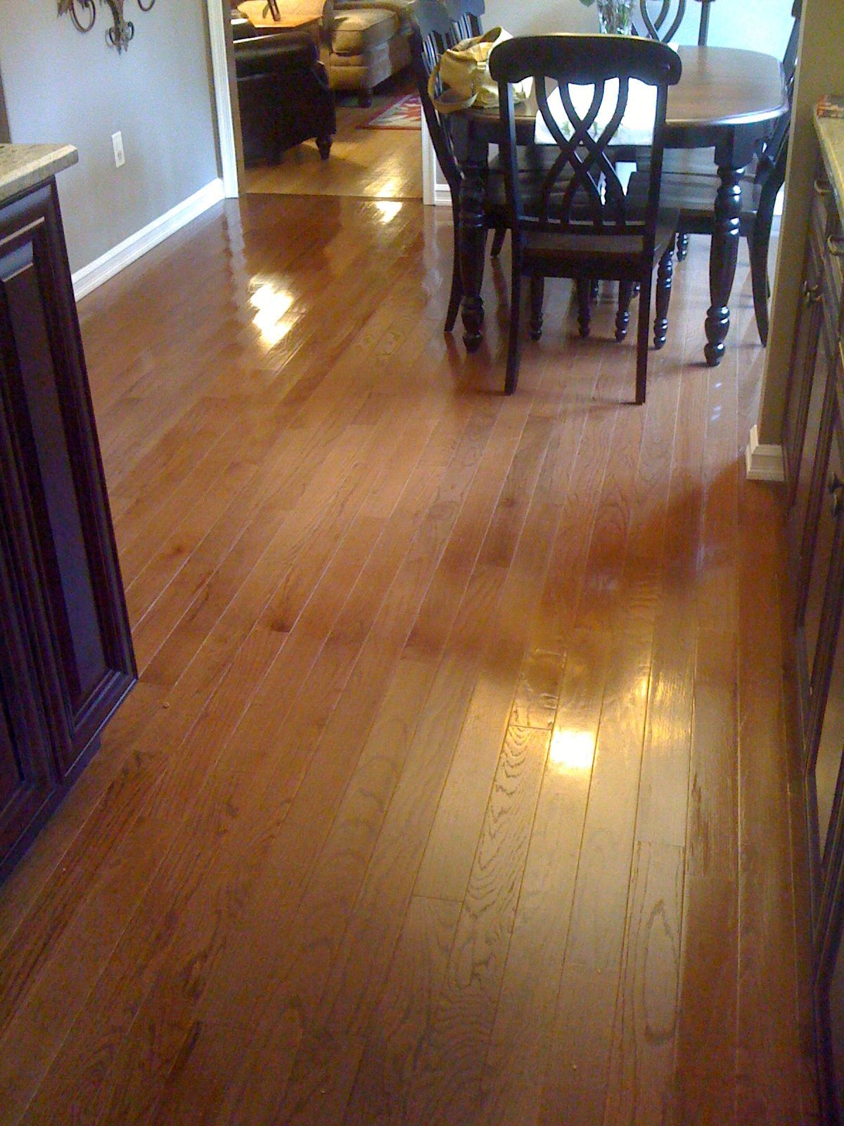 Hardwood flooring installed