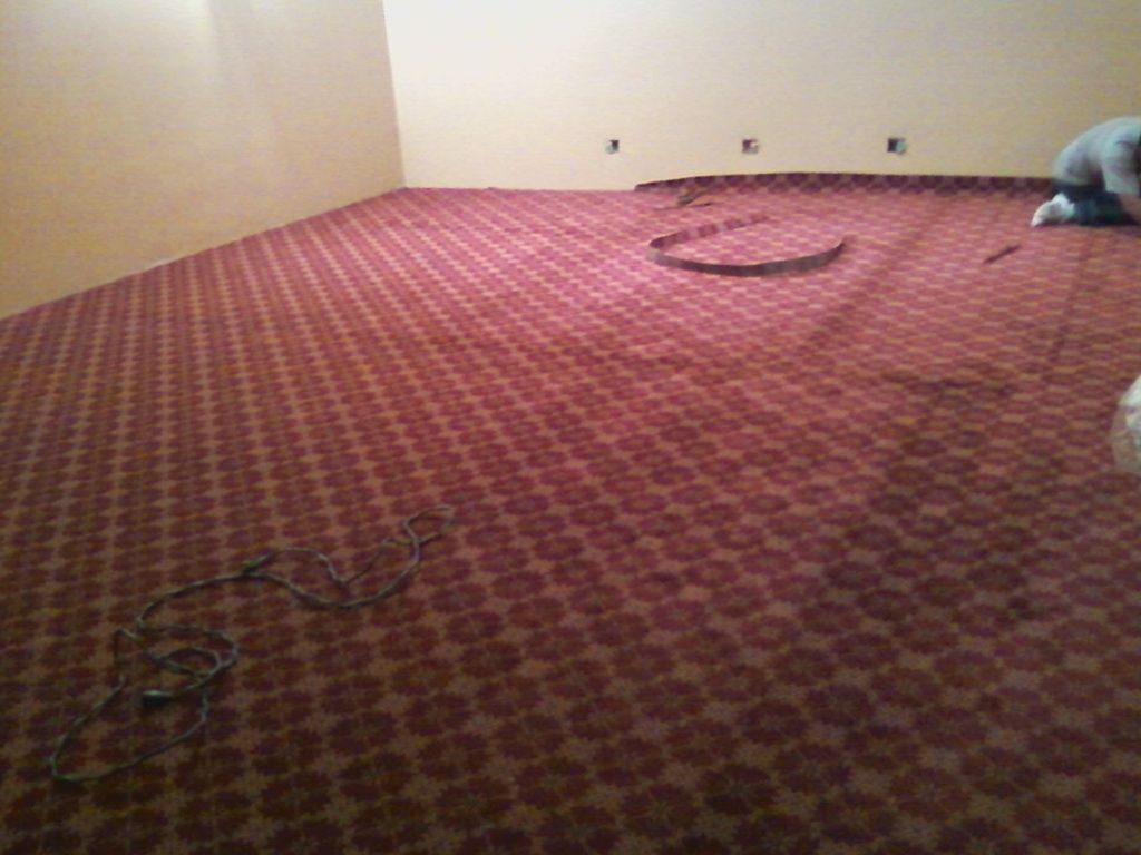 Installed print carpet