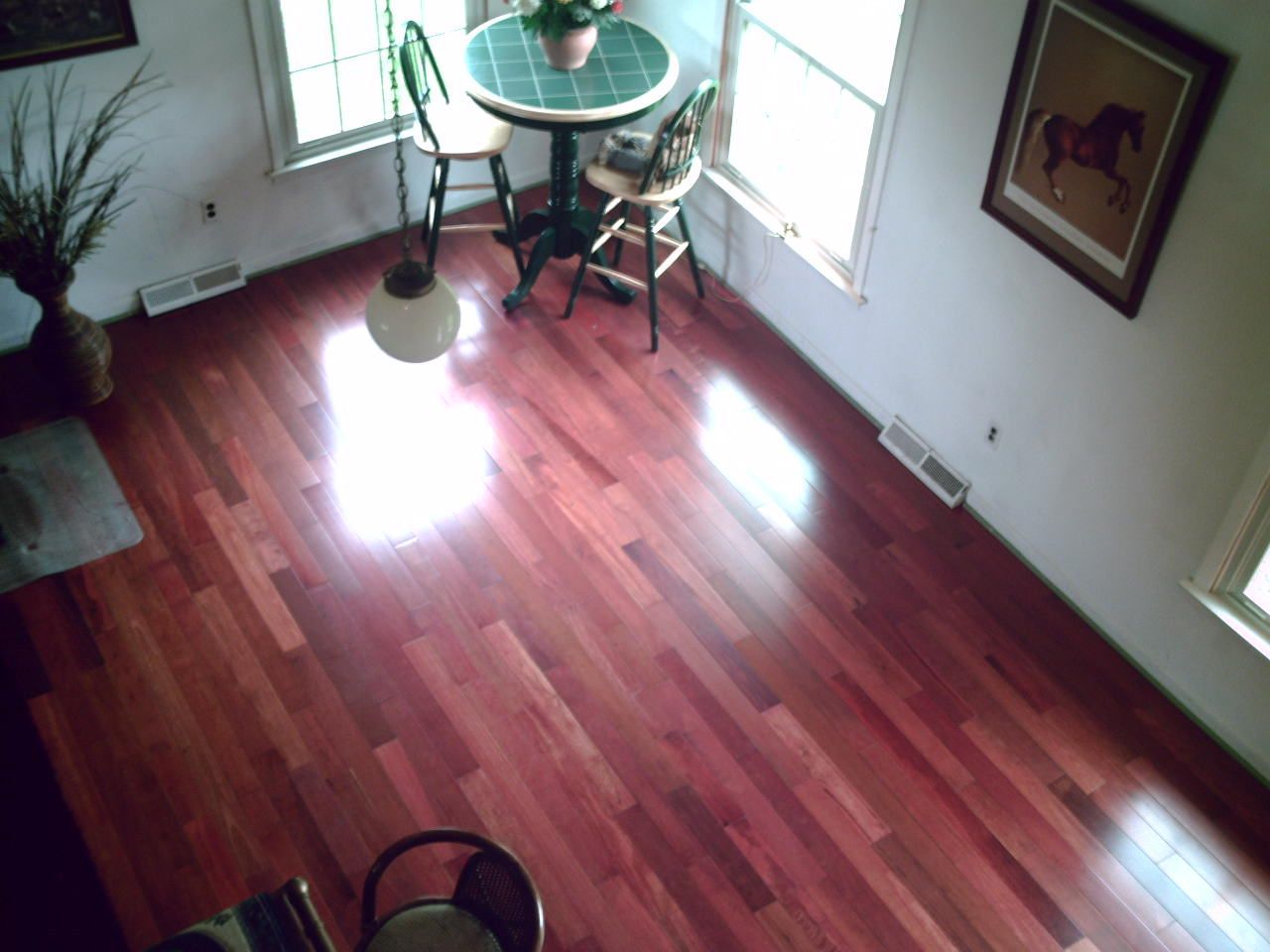 Hardwood flooring installed