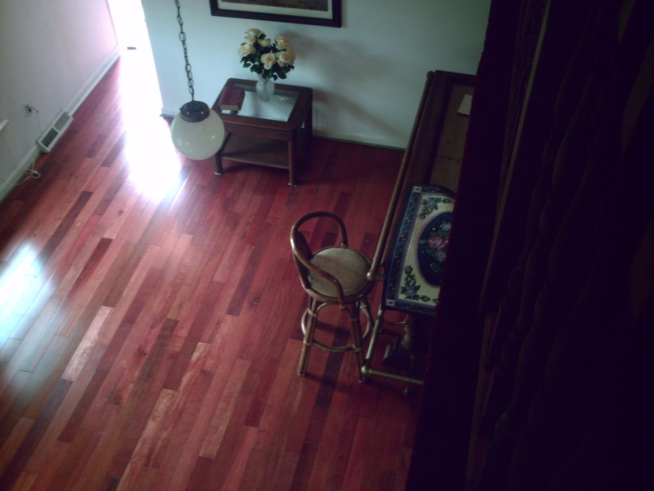 Hardwood flooring installed