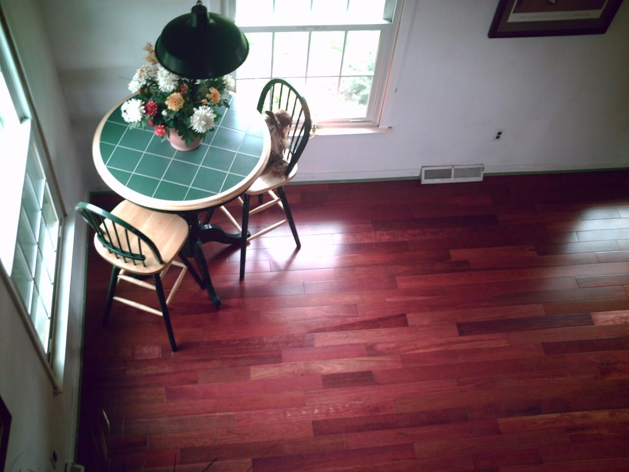 Hardwood flooring installed