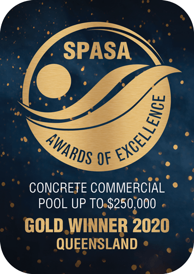 SPASA Award QLD Commercial Pool up to $250,000 – Gold Winner 2020 & 2021