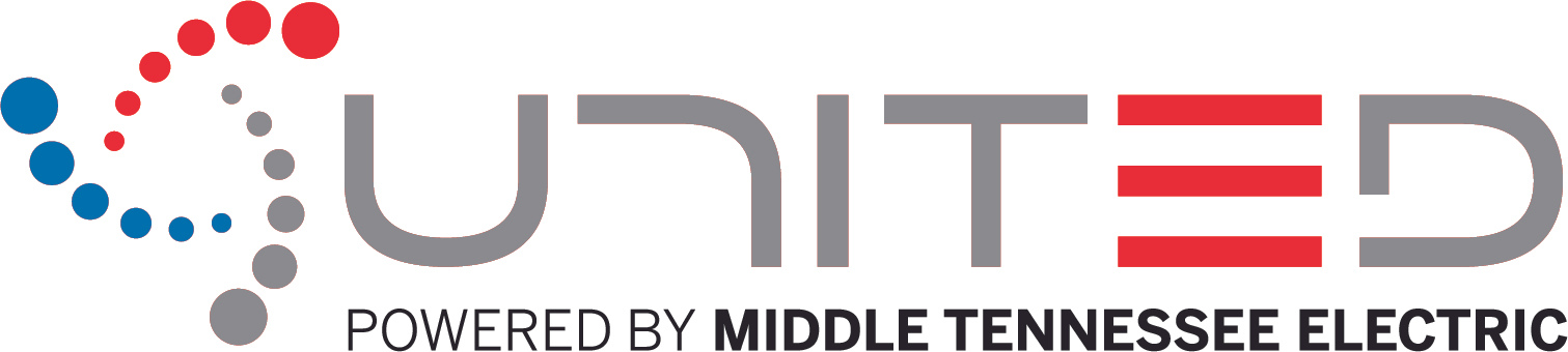 The logo for united powered by middle tennessee electric