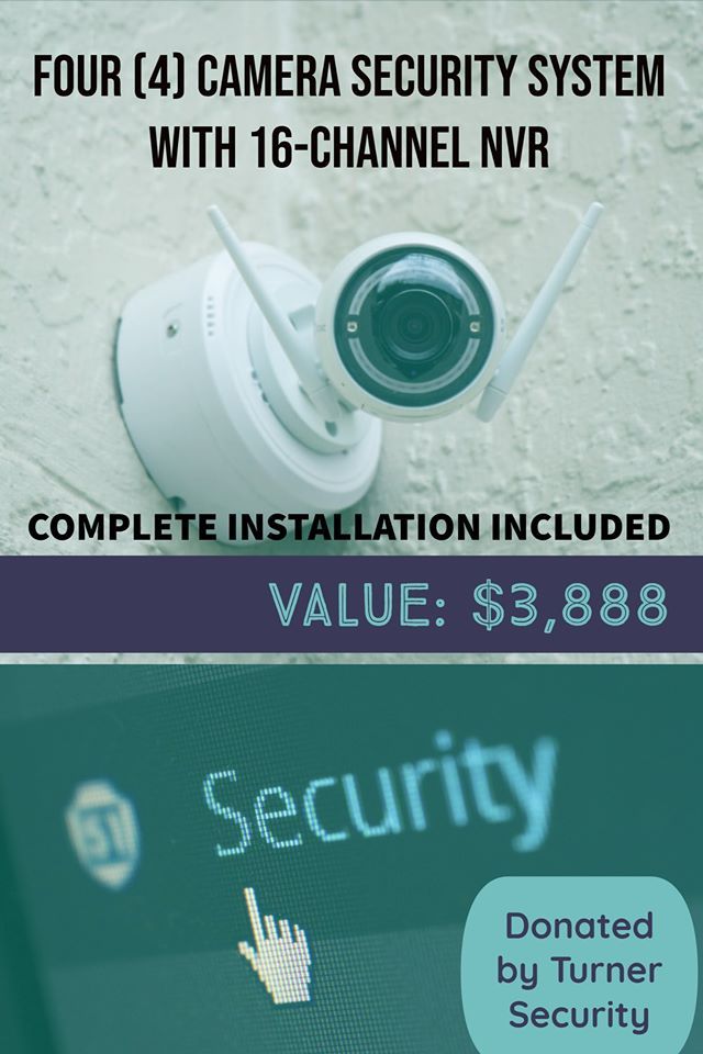 Four camera security system with 16 channel nvr complete installation included value : $3,888 donated by turner security