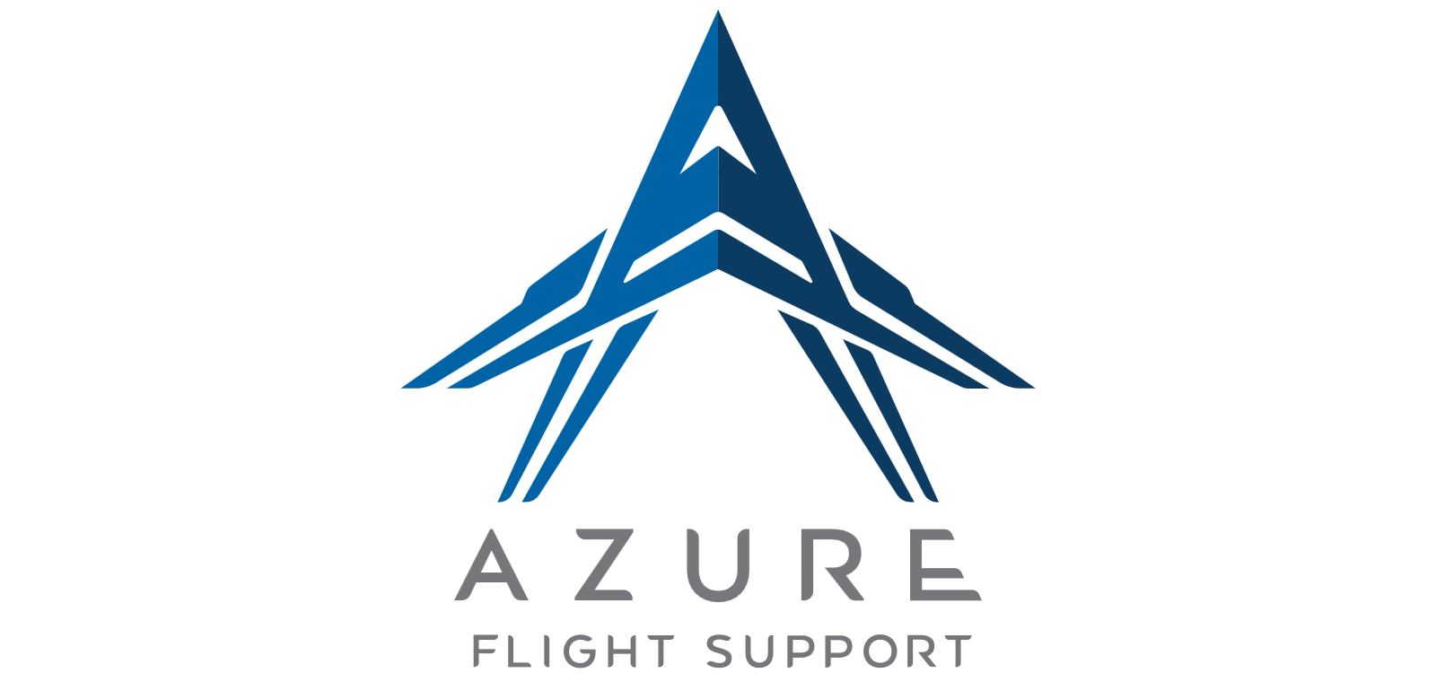 A blue and white logo for azure flight support
