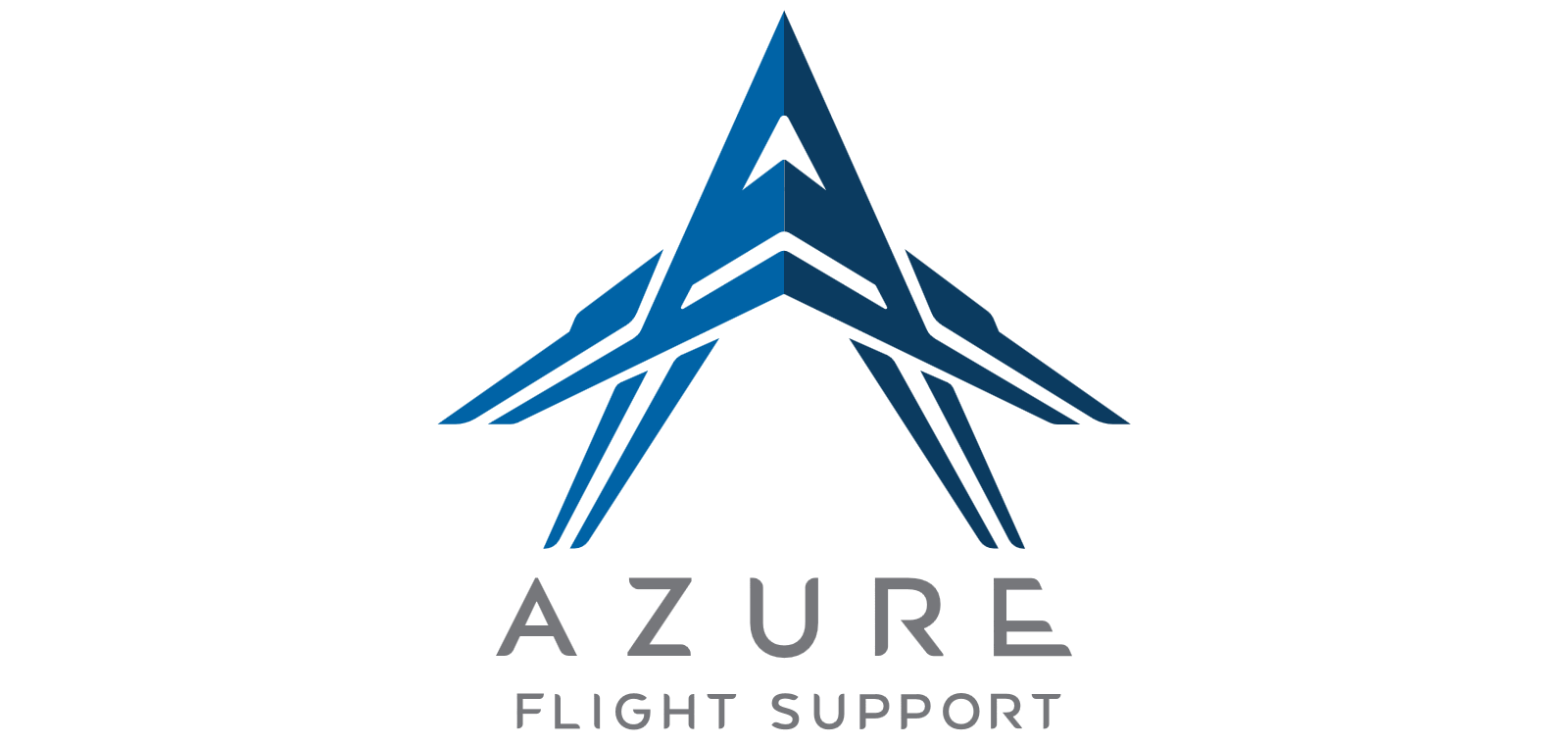 A logo for azure flight support with a blue triangle on a white background.