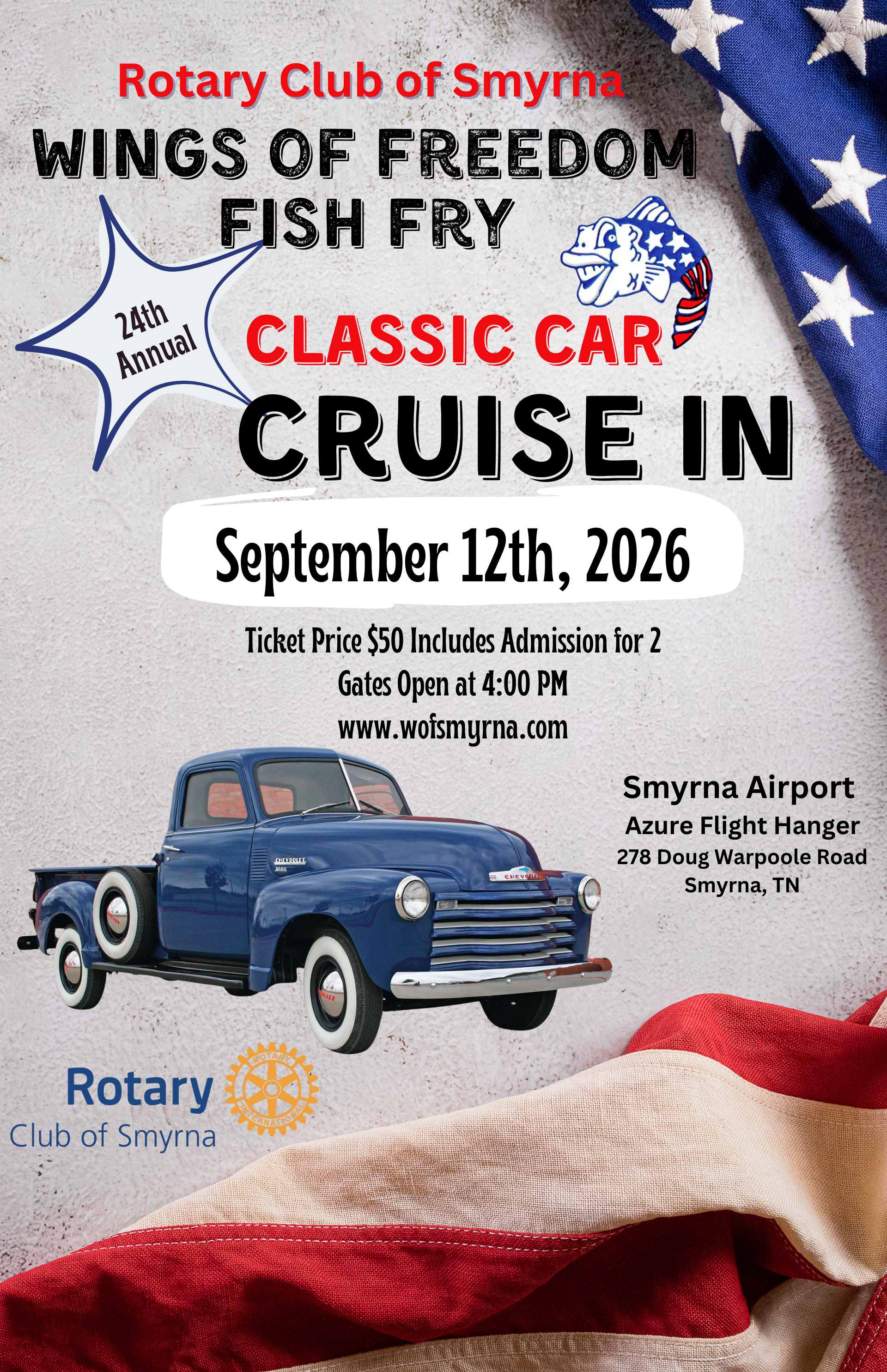 Flyer for Rotary Club of Smyrna, 22nd Annual Event
