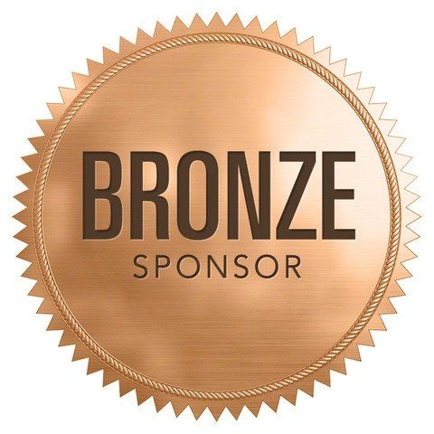 A bronze sponsor seal on a white background.