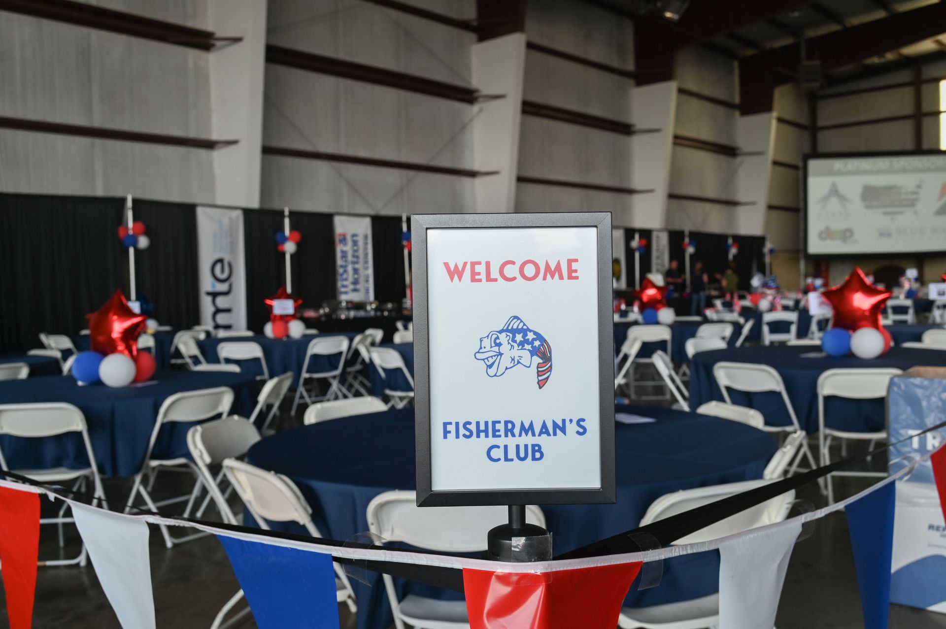 A welcome sign for the fisherman 's club