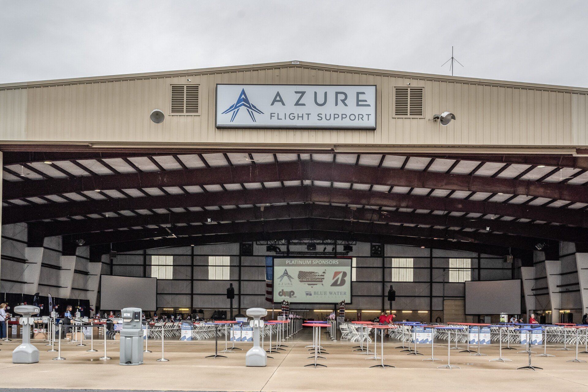 A large building with a sign that says azure on it
