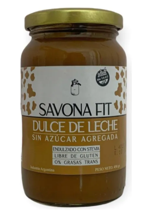 Tarro de mermelada de dulce de leche y coco con etiqueta amarilla.