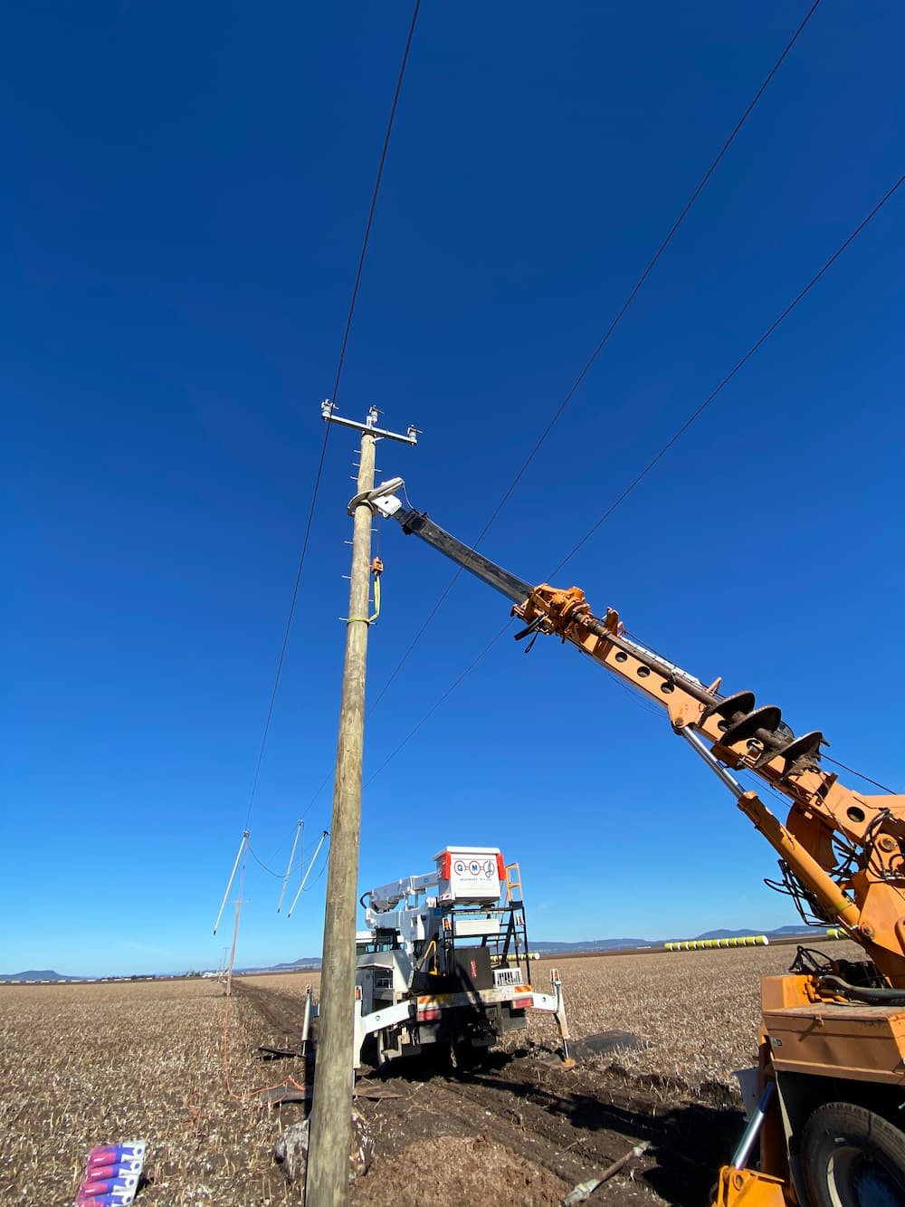Installation of Powerline Pole — Central West Power Construction in Orange, NSW