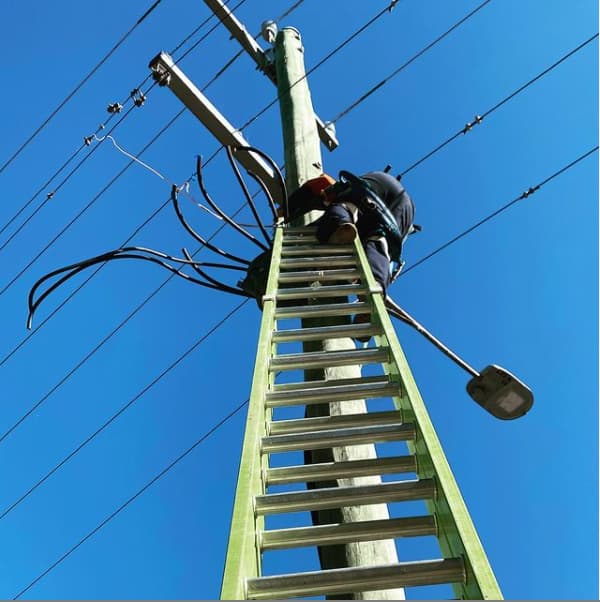 Electrician Repairing Powerlines   — Central West Power Construction in Orange, NSW