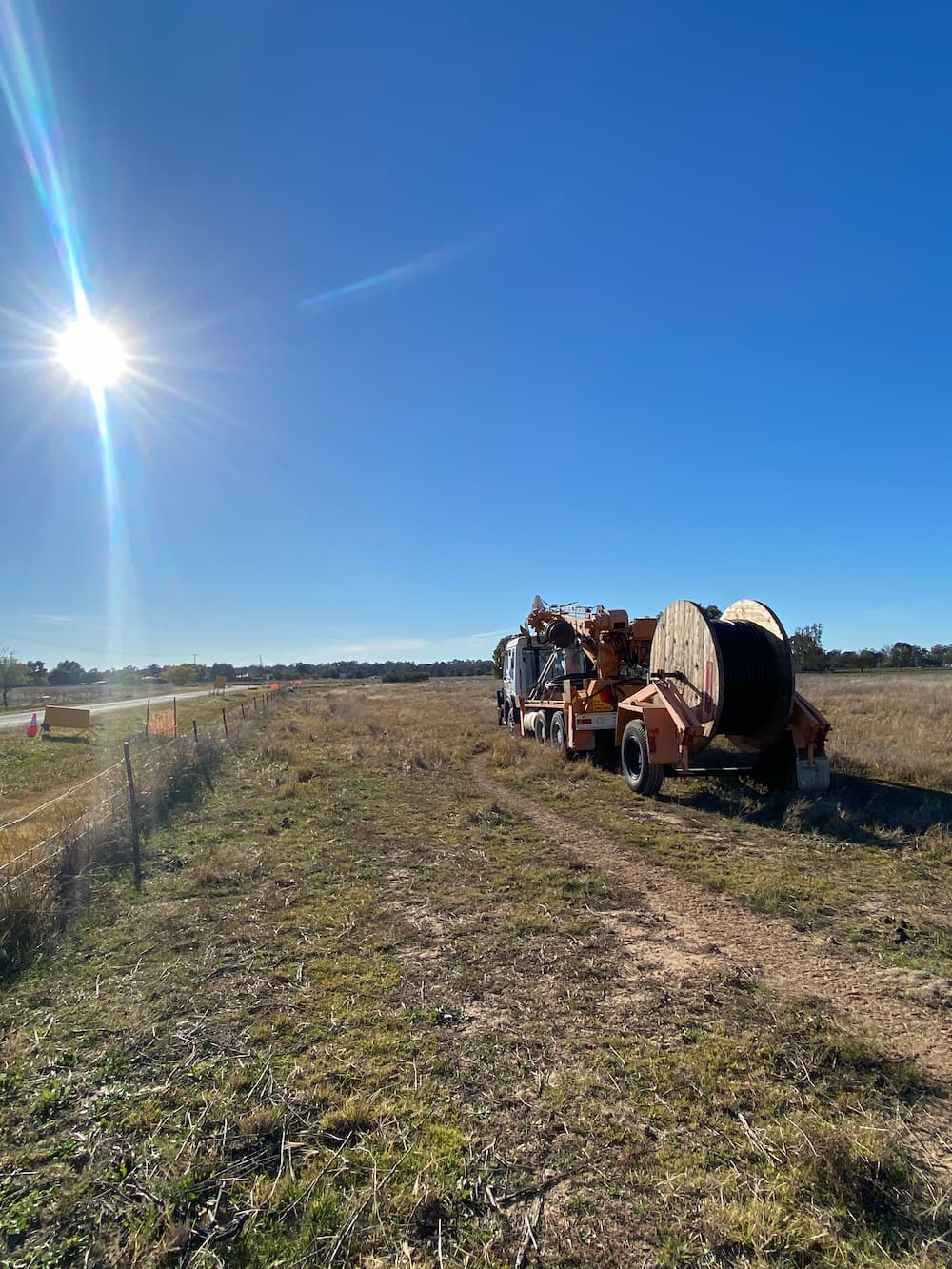 Truck Carrying  Electrical Cable Winder — Central West Power Construction in Orange, NSW