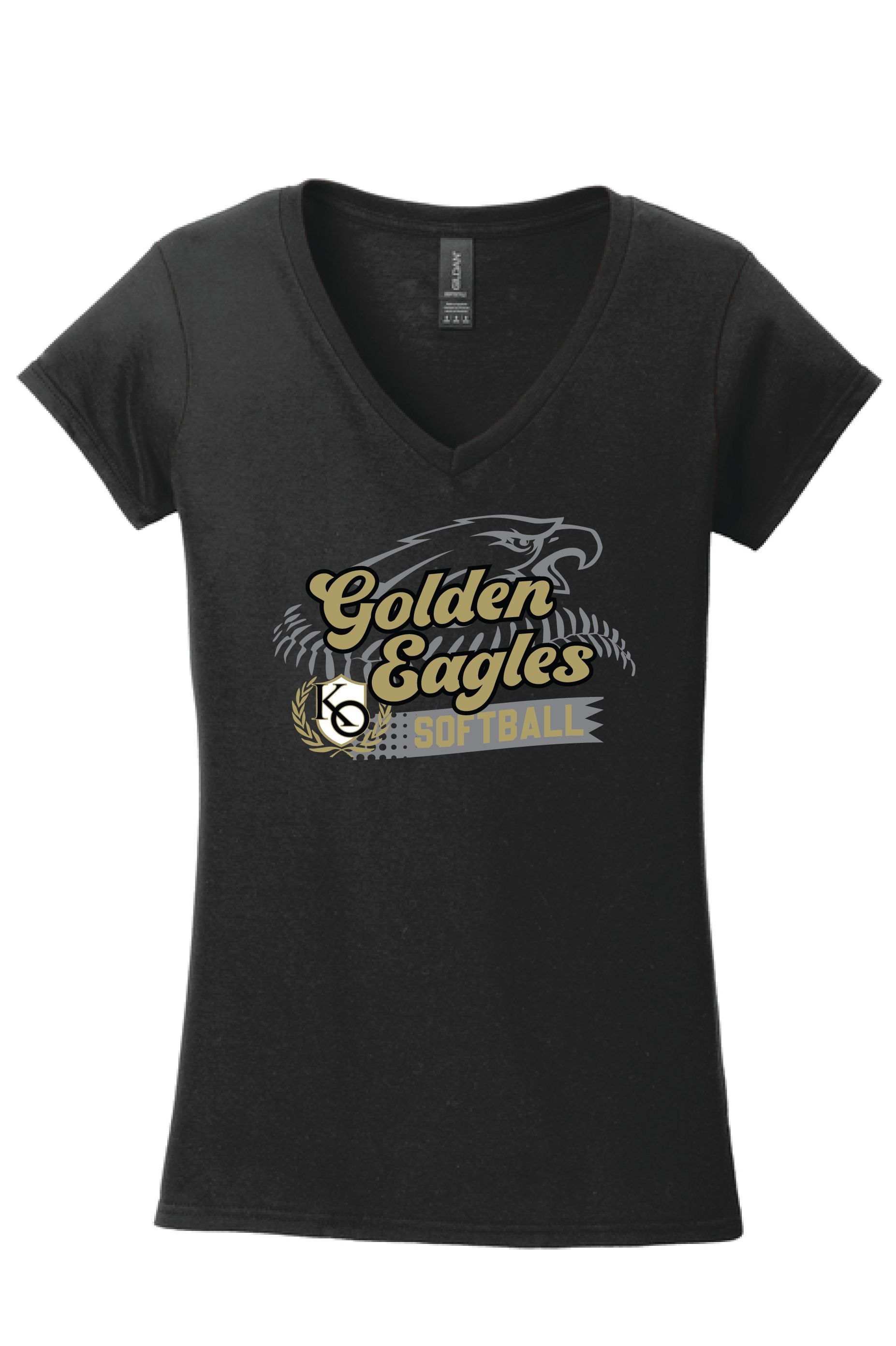 KO Softball  64V00L Gildan Softstyle® Women's Fit V-Neck T-Shirt