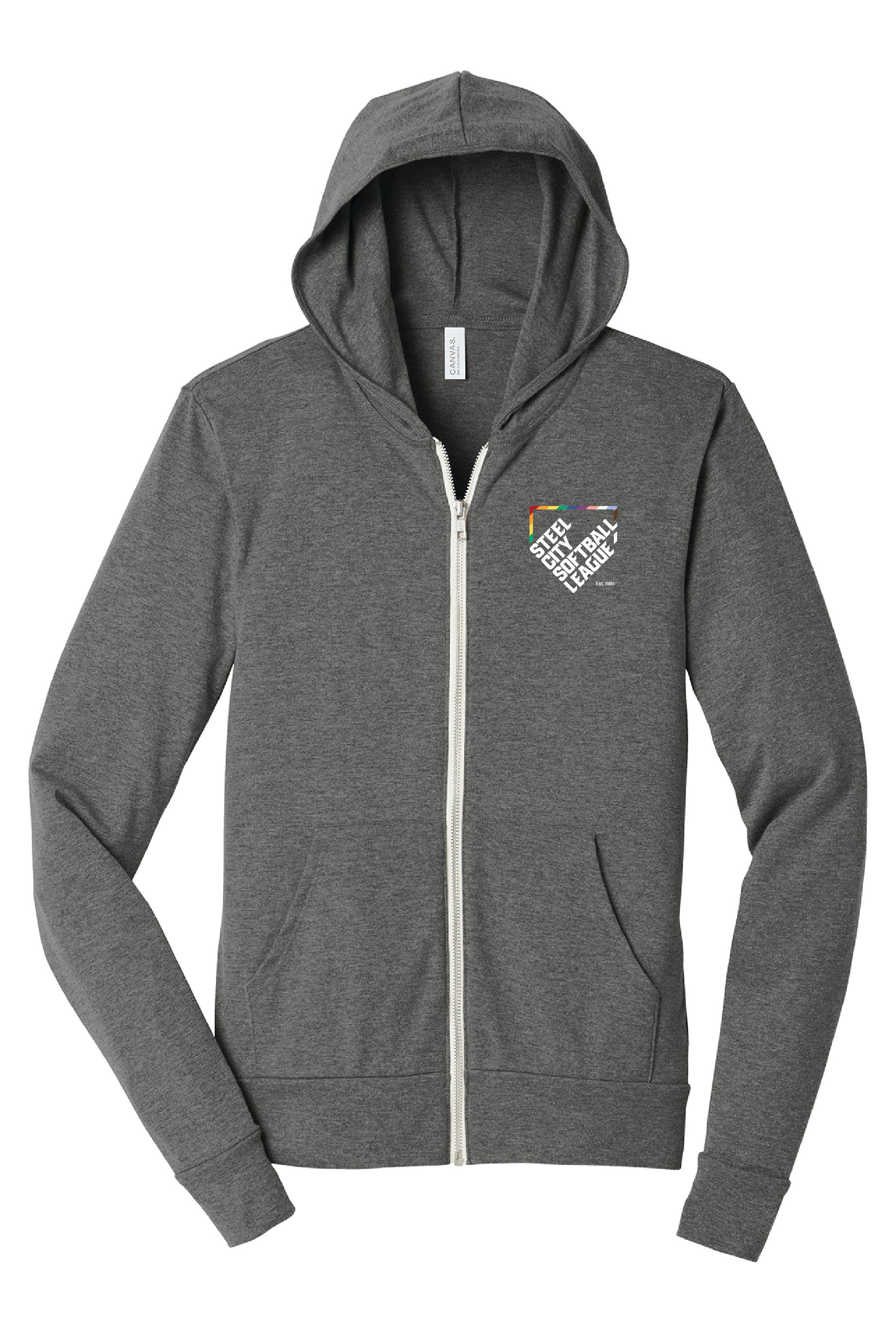 Unisex blend full zip lightweight hoodie