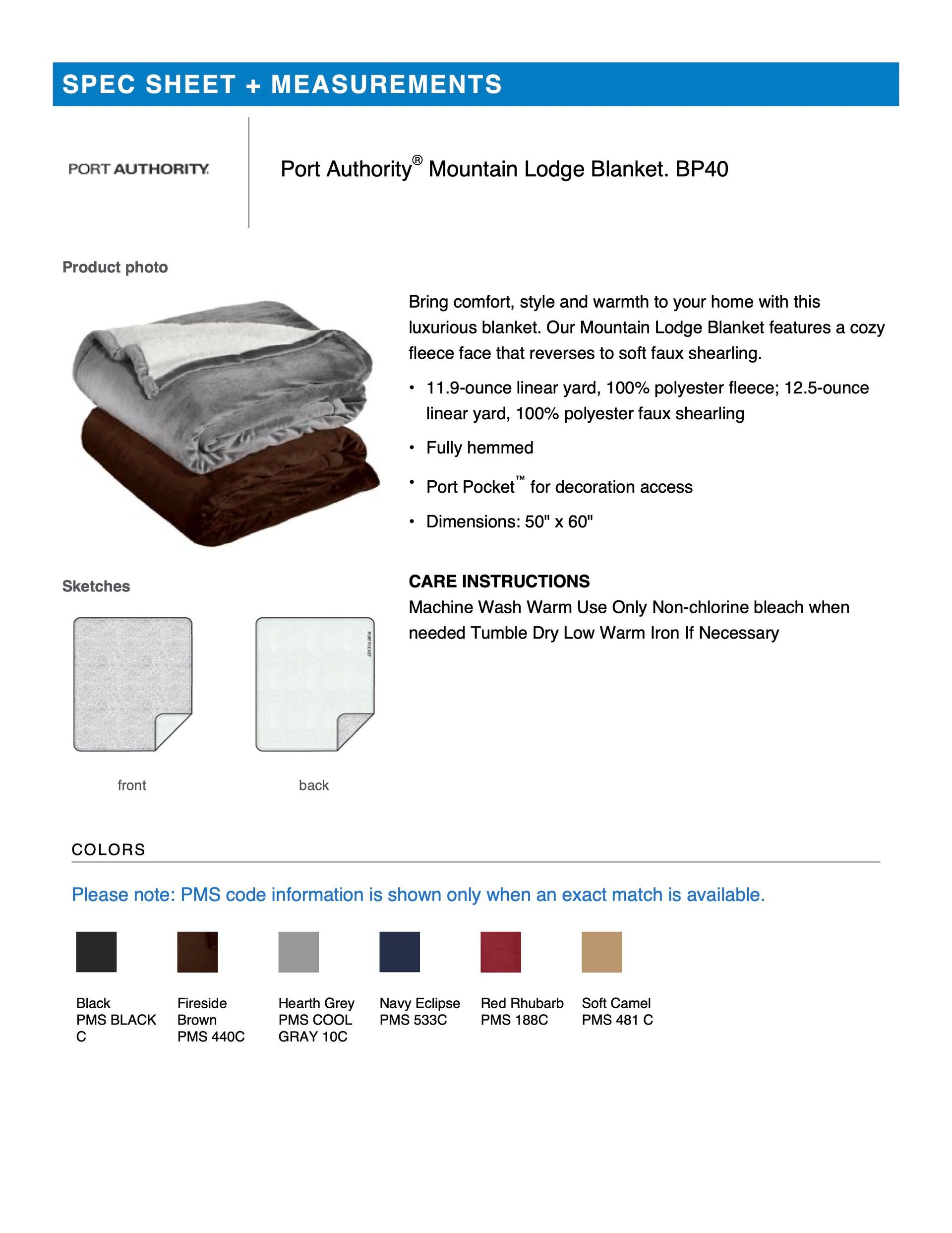 Port Authority®  Mountain Lodge Blanket. BP40
