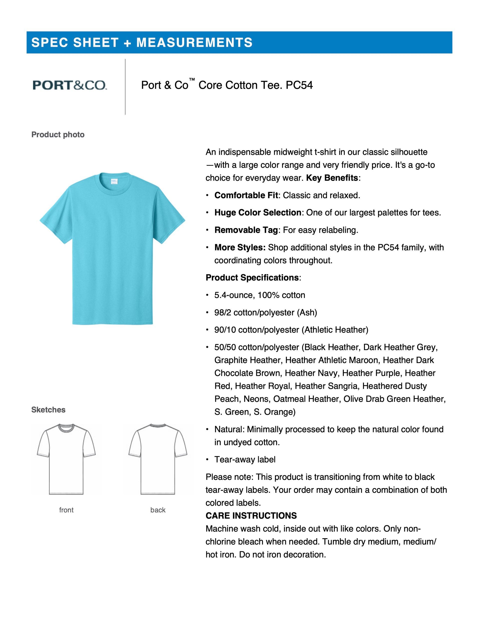 Fortress-PC54 Port & Co™ Core Cotton Tee