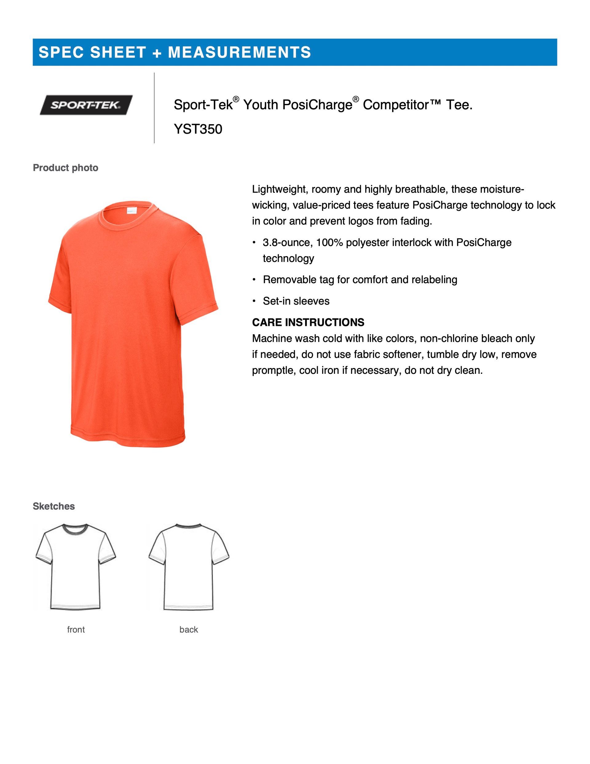 YST350 Sport-Tek® Youth PosiCharge® Competitor™ Tee