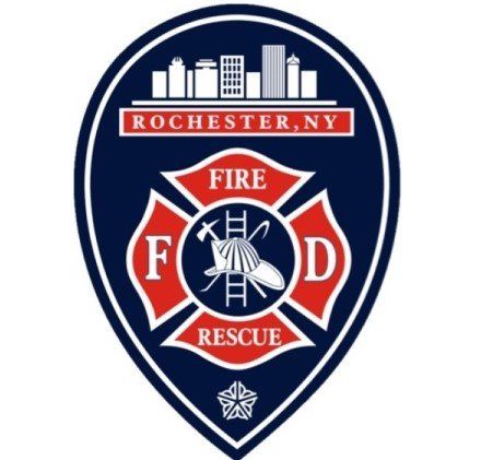 A logo for the rochester ny fire rescue
