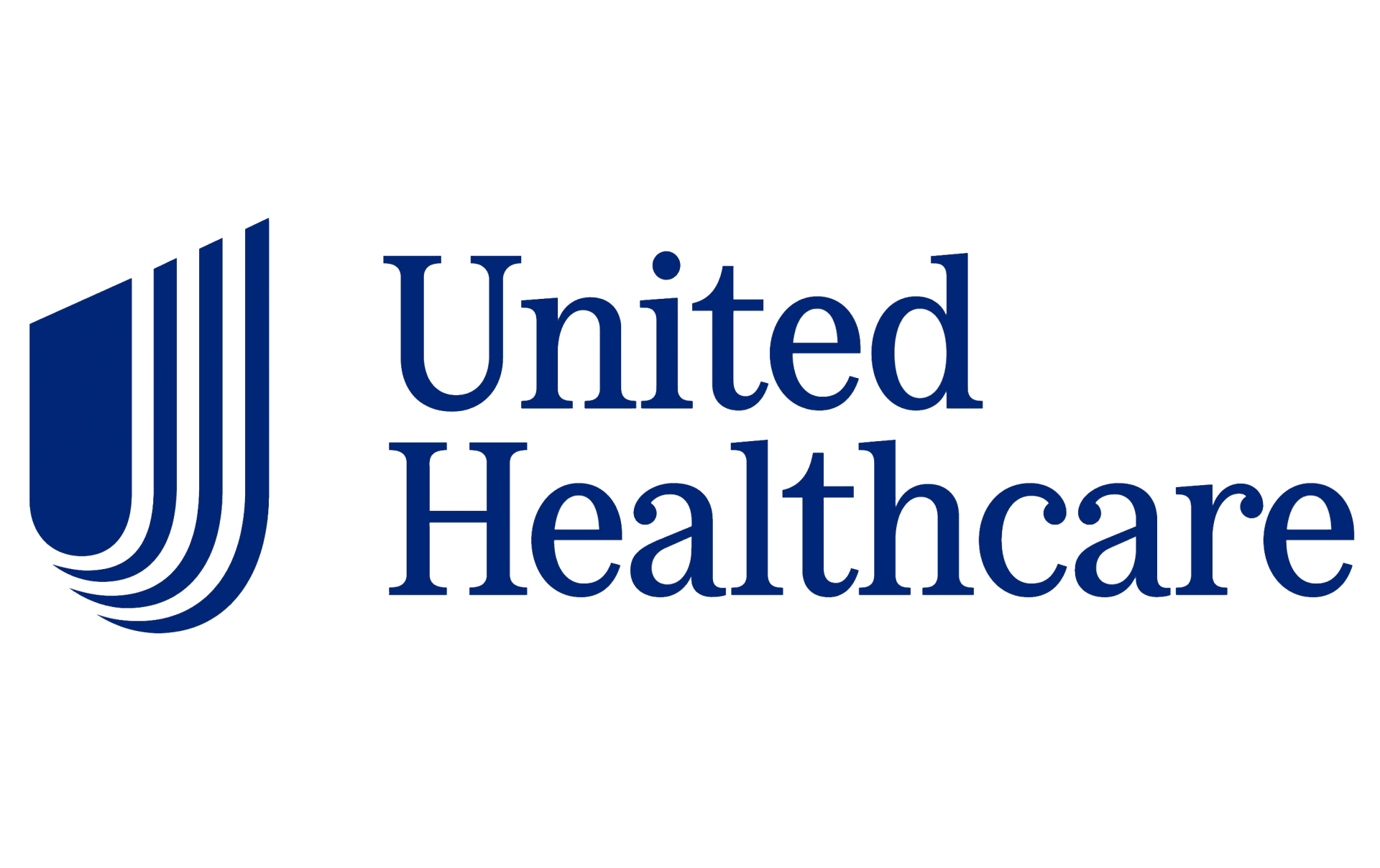 The logo for united healthcare is blue and white.