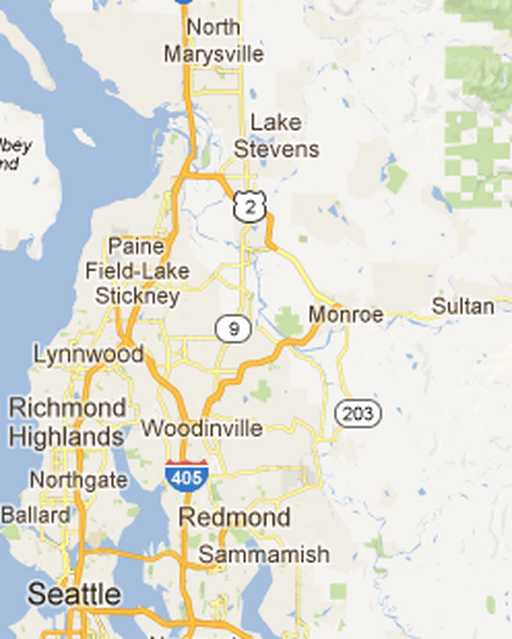 Snohomish and King Counties Map
