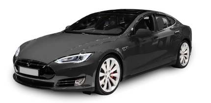 Dark gray Tesla Model S car.