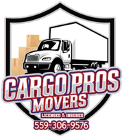 Logo: White moving truck with boxes, "Cargo Pros Movers", phone number.