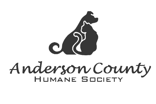 The logo for anderson county humane society shows a dog and a cat.