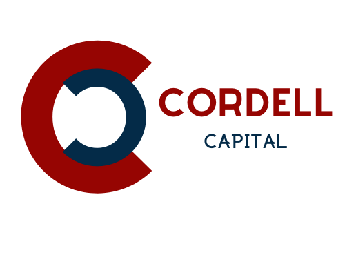 The logo for cordell capital has a red circle and a blue circle.
