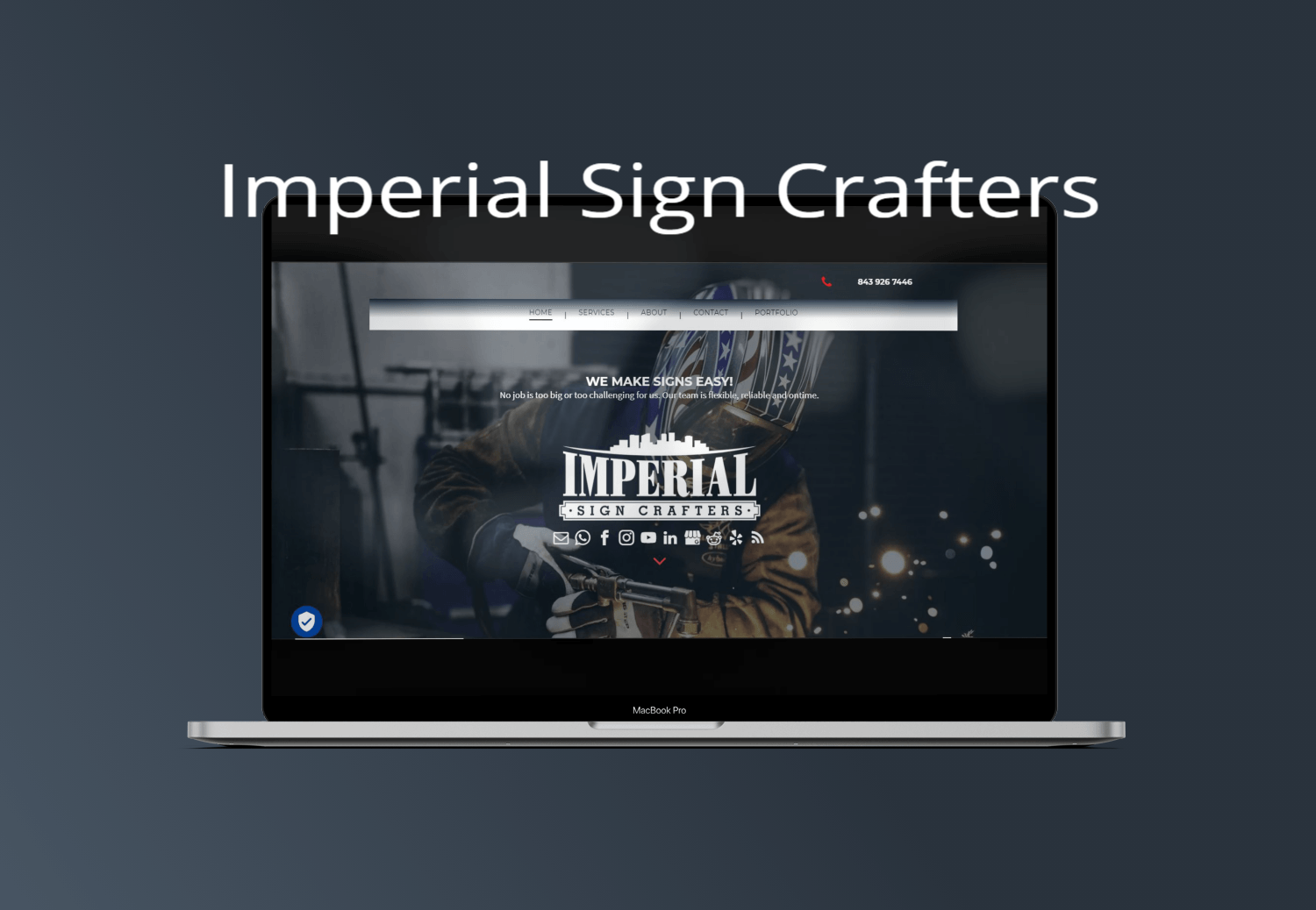 A laptop is open to a website for imperial sign crafters