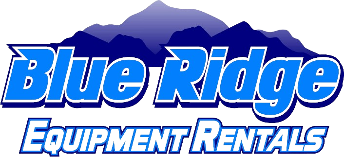 Blue ridge equipment rentals logo with mountains in the background