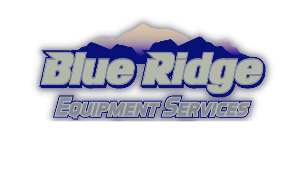 Blue ridge equipment services logo with mountains in the background