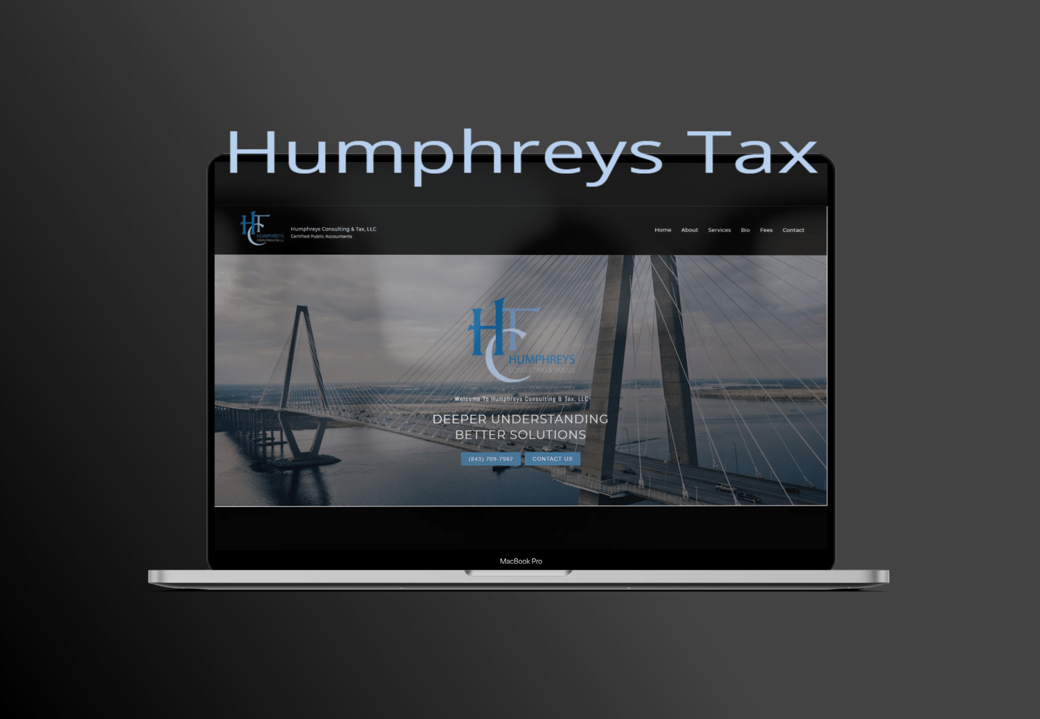 A laptop is open to a website for humphreys tax