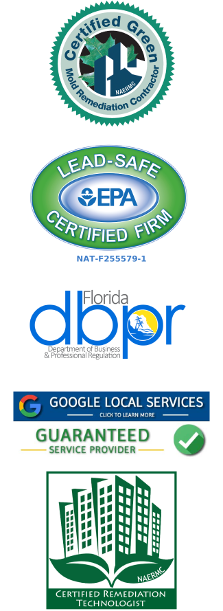 A collage of logos including a lead safe certified firm