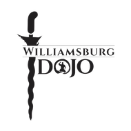 A black and white logo for williamsburg dojo