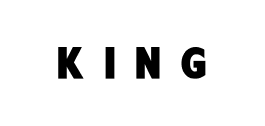 The word king is written in black on a white background.