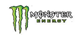 The monster energy logo is green and black on a white background.