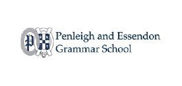 The penleigh and essendon grammar school logo is on a white background.
