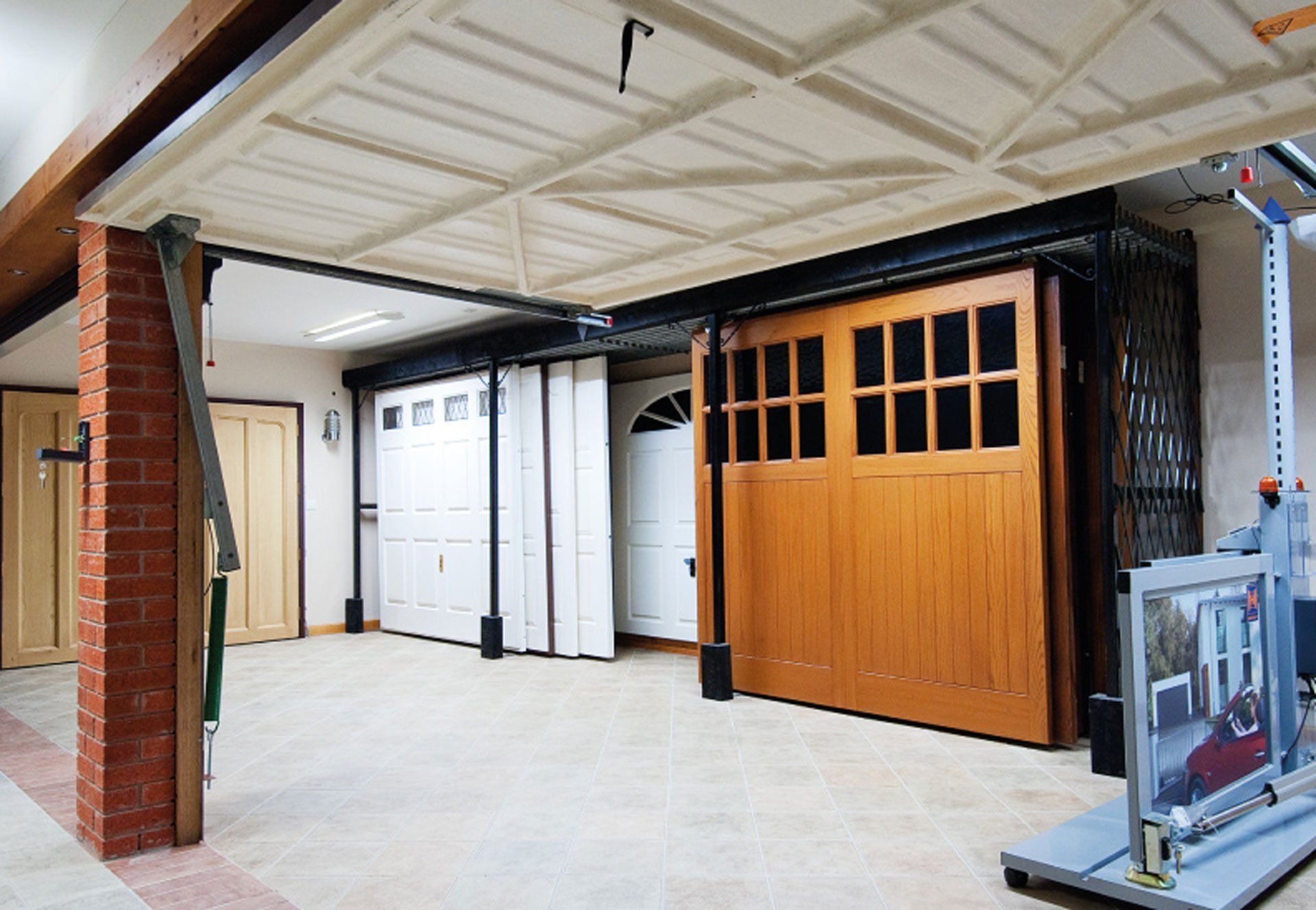 range of garage doors available at our showroom