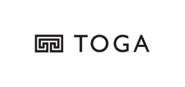A black-and-white logo featuring a square geometric emblem followed by the word "TOGA" in a clean, sans-serif font.