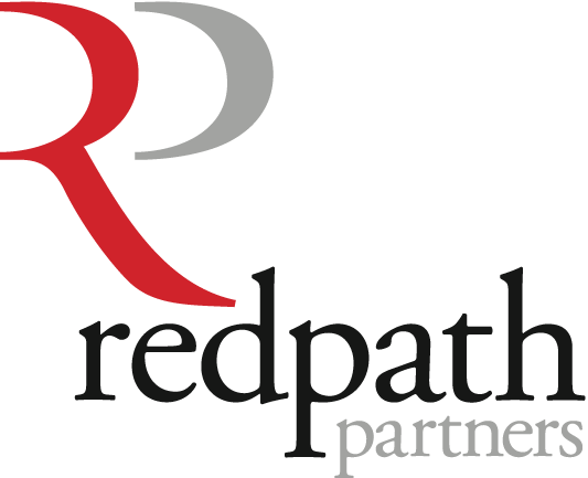 The Redpath Partners logo featuring a red letter R and a grey swoosh above the text 