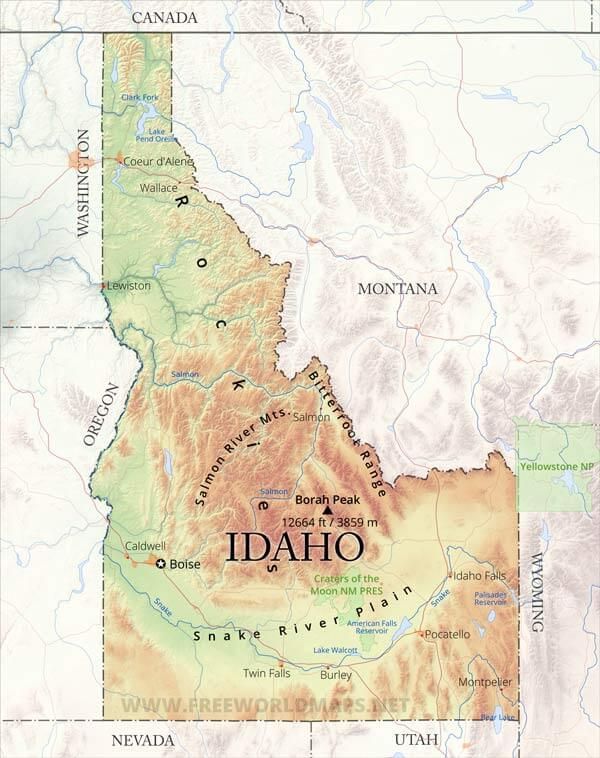 Idaho map