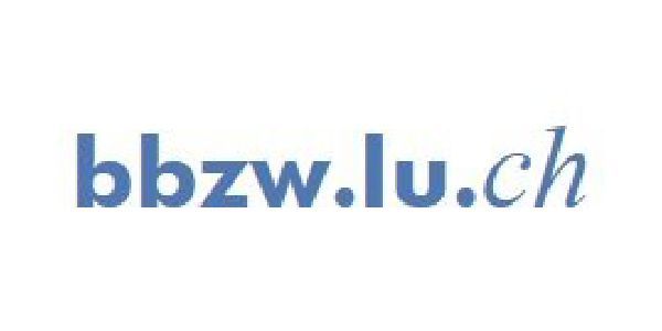 Bbzw.lu.ch-Logo, blauer Text auf weissem Hintergrund.