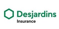 The logo for desjardins insurance is green and white.